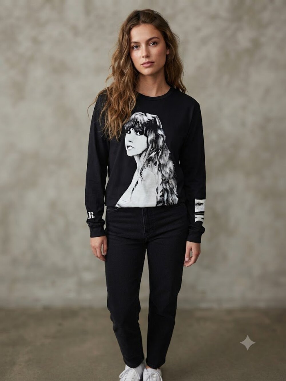 Taylor Swift Black Graphic Long-Sleeve Top